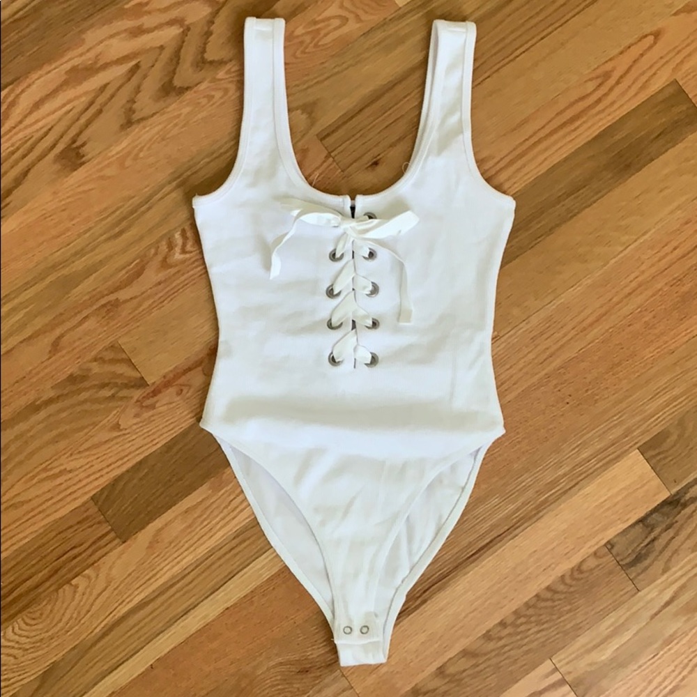 New White lace up bodysuit!